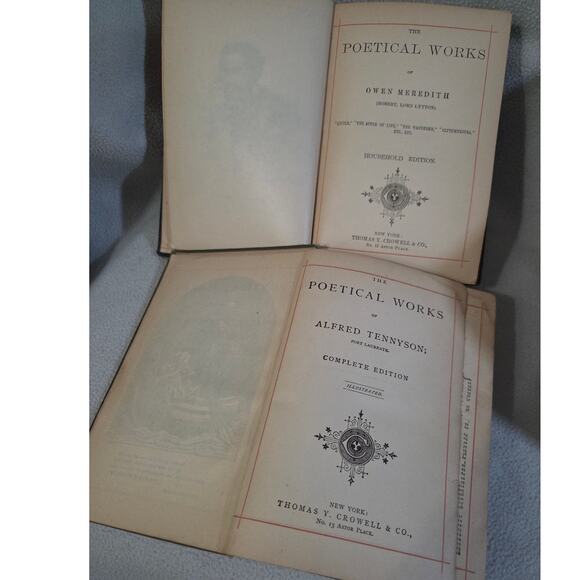 Set 2 Thomas Crowell The Poetical Works of Owen Meredith Alfred Tennyson HC - Picture 7 of 9